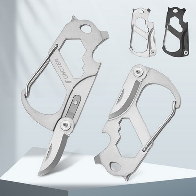 Stainless Steel Carabiner Snap hook Wire Gate Multi Tool