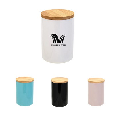 Ceramic Storage Jars With Bamboo Lids