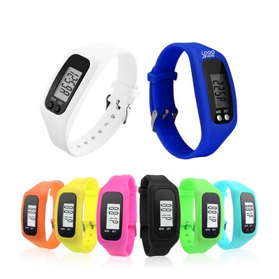 Silicone Wrist Pedometer Watch