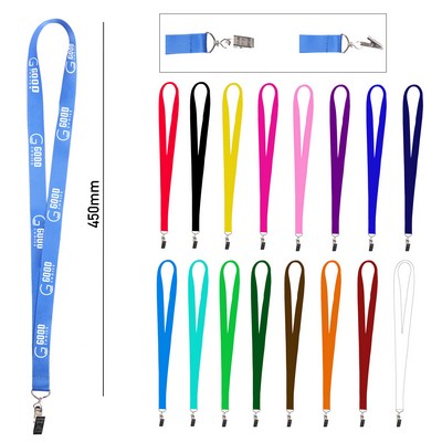 3/4'' Full Color Lanyard w/ Bulldog Clip