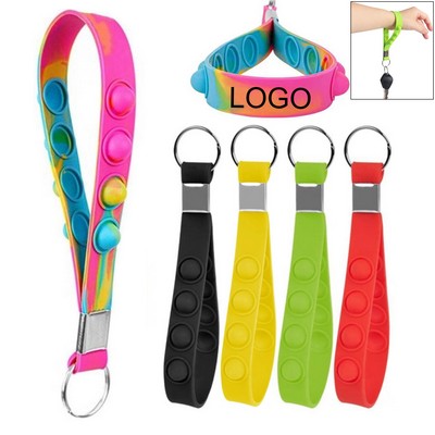 Push Pop Stress Reliever Wristband Keychains