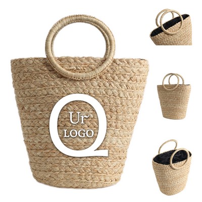 Straw Bucket Bag