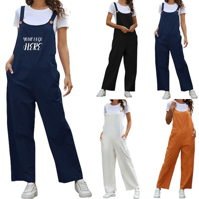 Women Casual loose bib Overalls Pants