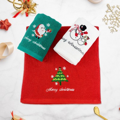 3 PCS 100% Cotton Large Size Christmas Hand Towels Set 18" x 13"