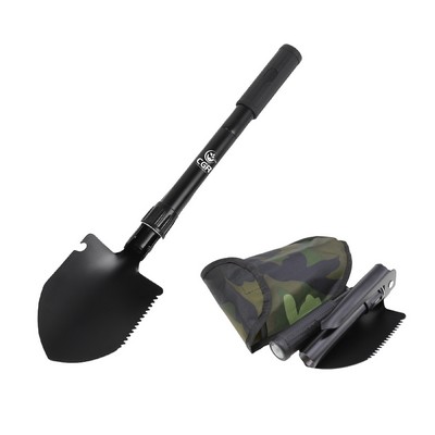 Military Small Folding Camping Shovel Mini Compact Pickaxe with Carrying Pouch for Gardening