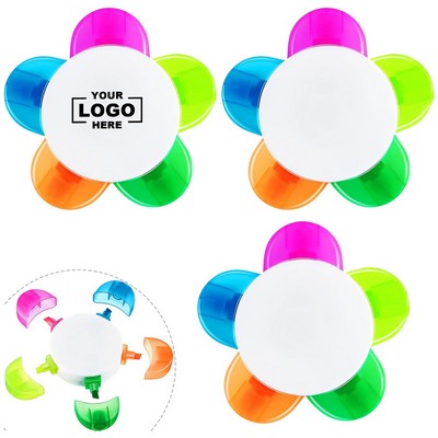 Petal Shaped Colored Highlighters Markers