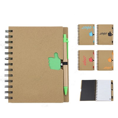 6" X 7" Eco Spiral Notebook With Pen