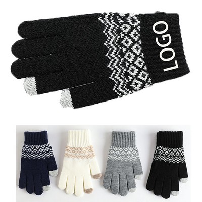 Winter warm knitted gloves