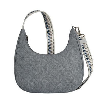 Travelon Boho Anti-Theft Slouchy Crossbody Geo Gray Heather