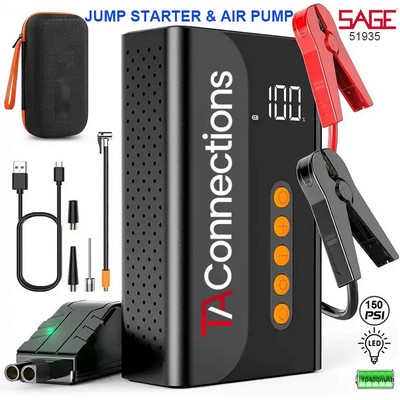 10400mAh Portable Emergency battery booter w/ 150PSI Emergency inflater air compressor