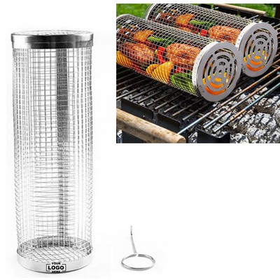 Stainless Steel Rolling Grill Basket for Vegetables