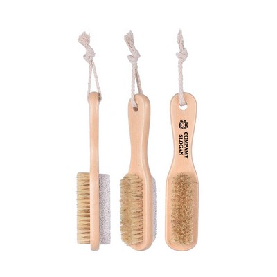 Wooden 2 Sides Foot File Callus Remover and Brush