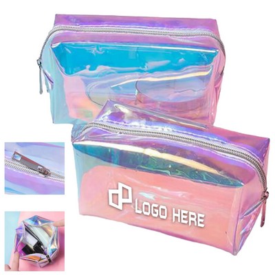 Holographic Zipper Cosmetics Bag