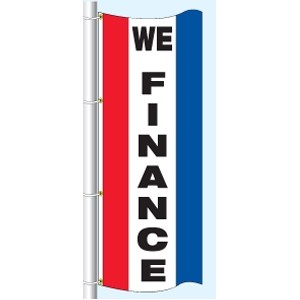 Double Faced Stock Message Free Flying Drape Flag (We Finance) (3' x 8')