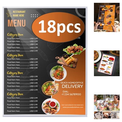 16.54 X 11.22 X 0.015 Inch Pvc Menu