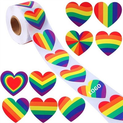 Rainbow Heart LGBT Pride Stickers