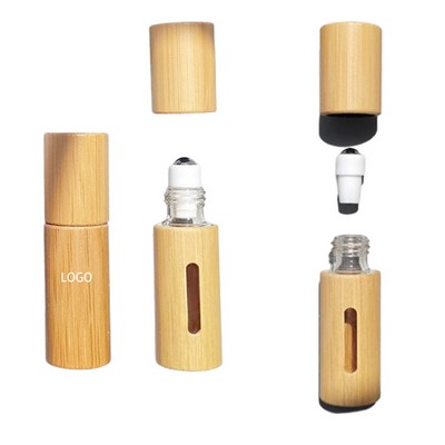 10ml Refillable Bamboo Essential Oil Roll On Roller Bottle