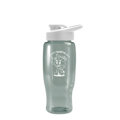 UpCycle Poly-Pure 27 oz. Transparent Bottle with Drink Thru Lid