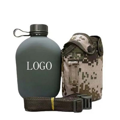 32Oz Portable Military Water Bottle Canteen W/ Storage Bag