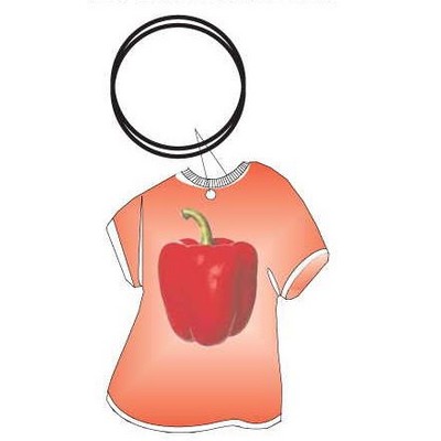 Bell Pepper T Shirt Executive Key Chain w/Mirrored Back (4 Square Inch)