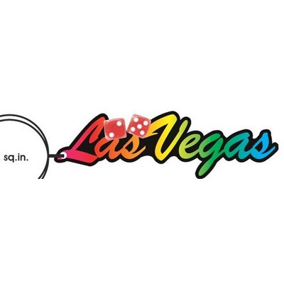 Las Vegas w/Dice Key Chain on Clear Mirrored Back (6 Square Inch)