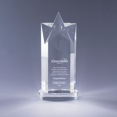 8" Rising Star Crystal Award with Base