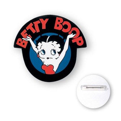 4 - 4.9 Sq. In. Custom Shape Plastic Full Color Button Badge