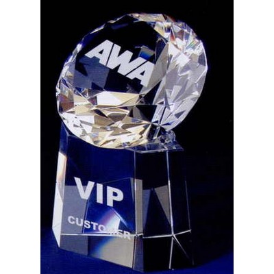 Crystal Diamond Paper Weight with Base (3"x3 3/4")