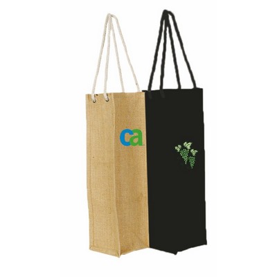 1 Bottle Wine Jute Bag with Rope Handle