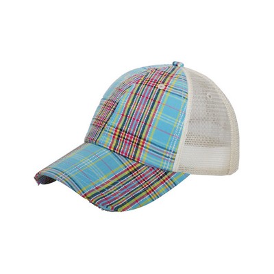 Plaid Mesh Cap