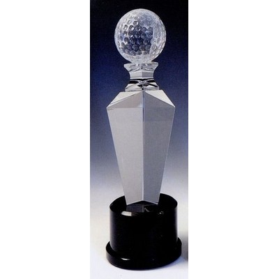 Golf Crystal Trophy (11"x3 9/16"x3 9/16")