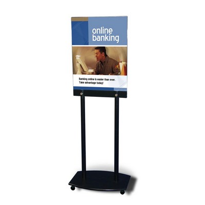 Acrylic Floor Poster Stand w/Wheels