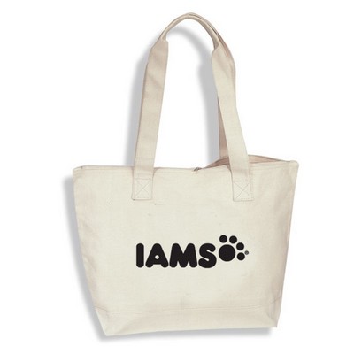 Zippered Canvas Tote Bag (18½"x13"x5")