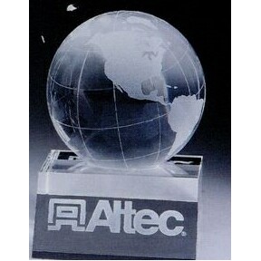 Medium Crystal Desktop Globe Award