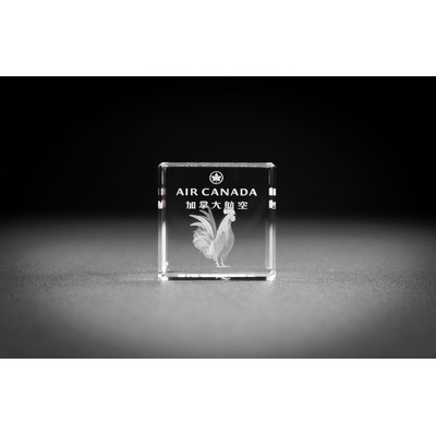 Beveled Crystal Cube Award (2 x 2 x 2")