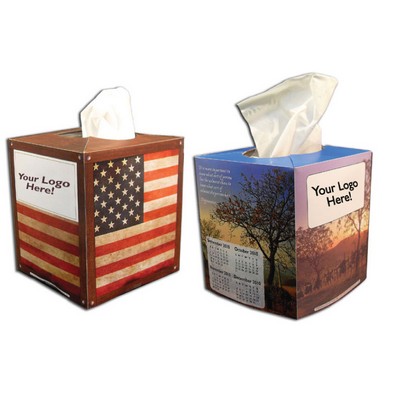 Tissue Box Sleeve -- Flat Folding For Easy Distribution