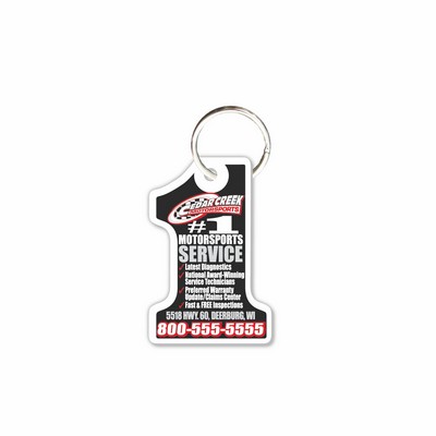 Plastic Key Tag w/Key Ring - 55 Mil (1 7/16"x2 3/16")