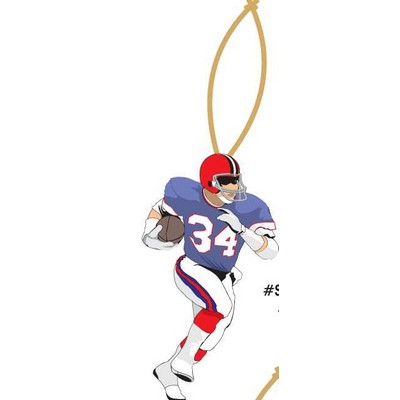 Football Player Ornament w/ Clear Mirrored Back (10 Square Inch)