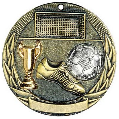 Soccer Tri-Colored Medal, 2"