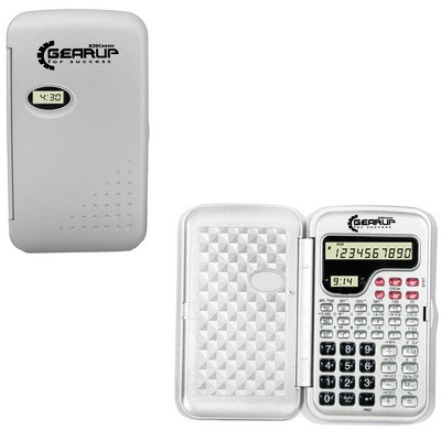 Scientific Calculator and LCD Clock-SILVER