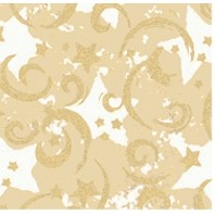 Gold Stars & Swirls Kraft Gift Wrap (417')