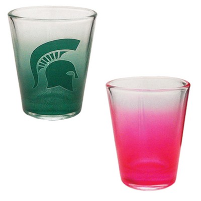 1.5 Oz. Magenta Pink/Clear Shot Glass - Dishwasher Resistant - Precision Spot Color