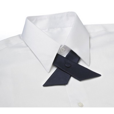 Dark Navy Blue Poplin Uniform Crossover Tie