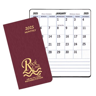 Large Print Monthly Pocket Planner w/ Shimmer Cover