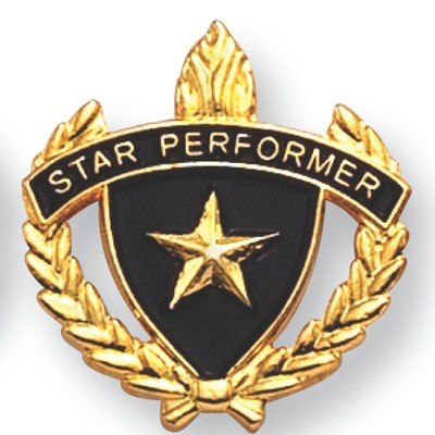 1" Enameled Star Performer Academic Award Pin