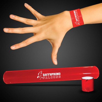 8 3/4" Pad Printed Red Slap Bracelet