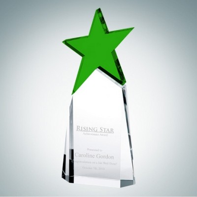 Triumphant Green Star Optical Crystal Award