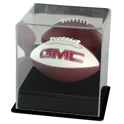 Mini Football display case with black base and mirror back