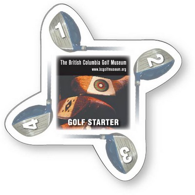 .020 White Plastic Double-Sided Golf Starter, Full Color & Varnish