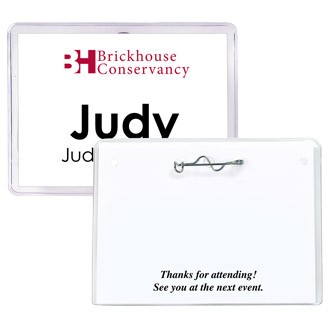 Value Vinyl Name Tag Holder w/Pin (4"x3")